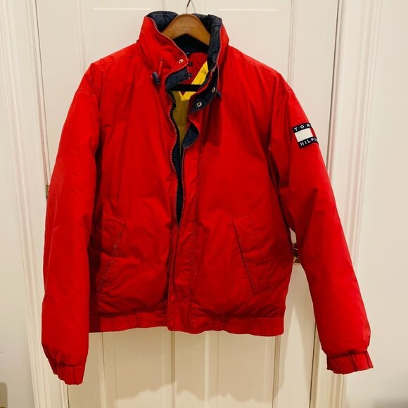VTG Tommy Hilfiger Down Jacket Puffer Mens Large 90s - Picture 2 of 14